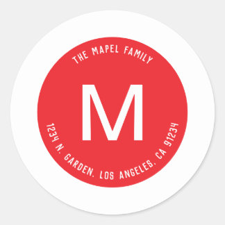 Simple Minimalistic Looking Return Address Classic Round Sticker