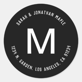 Simple Minimalistic Looking Return Address Classic Round Sticker