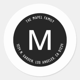 Simple Minimalistic Looking Return Address Classic Round Sticker