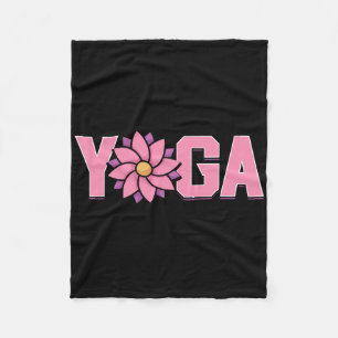 Simple Minimalistic Lotus Flower Yoga  Fleece Blanket