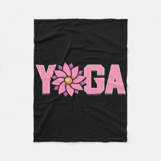 Simple Minimalistic Lotus Flower Yoga  Fleece Blanket