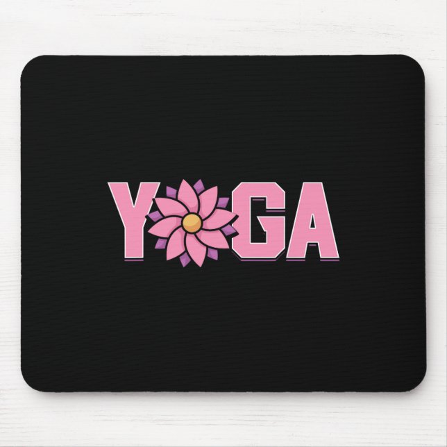 Simple Minimalistic Lotus Flower Yoga  Mouse Mat (Front)