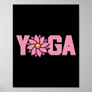 Simple Minimalistic Lotus Flower Yoga Poster