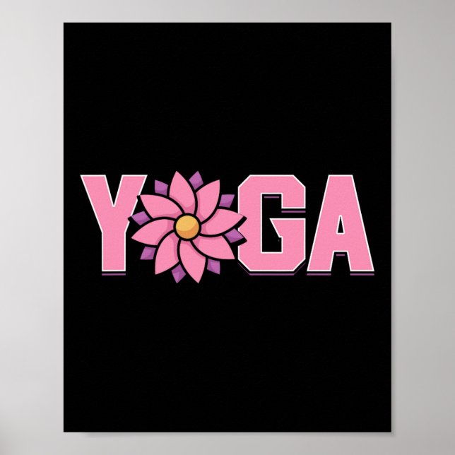 Simple Minimalistic Lotus Flower Yoga  Poster (Front)
