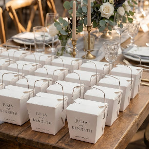Simple Minimalistic Neutral Custom Wedding Favour Box