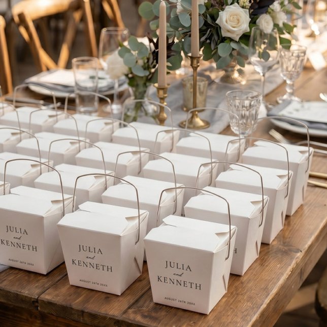 Simple Minimalistic Neutral Custom Wedding Favour Box (Creator Uploaded)