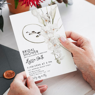 Simple Minimalistic Orchid Elegant Bridal Shower Invitation