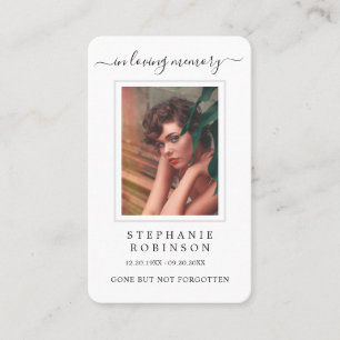 Simple Minimalistic Photo Funeral Prayer Card