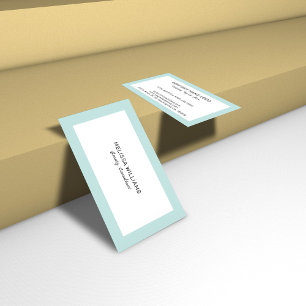 Simple Minimalistic White & Blue Business Card