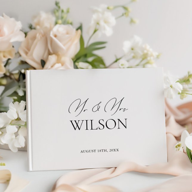 Simple Minimlaist Black & White Wedding Guest Book (Simple Minimlaist Black & White Wedding Guest Book)