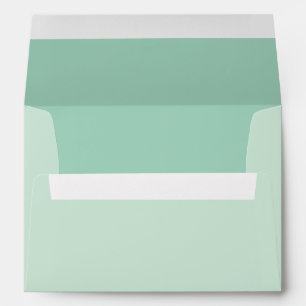 Simple Mint Green Script Return Address Printed  Envelope