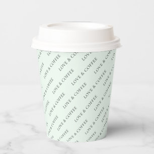 Simple Mint Minimal Custom Text Pattern Paper Cups