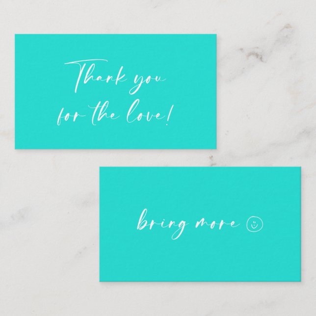 Simple mint Thank you card (Front/Back)
