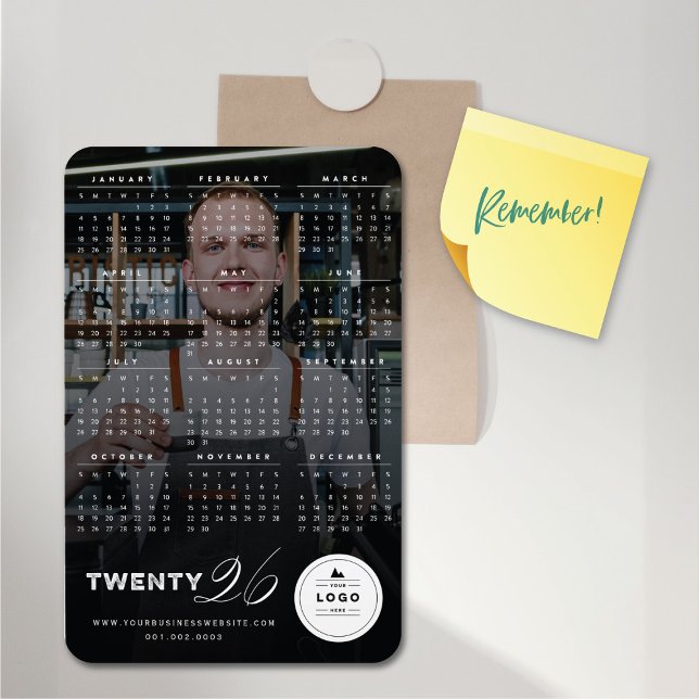 Simple Mix Typography 2025 Calendar Holiday Photo Magnet (Simple Mix Typography 2026 Calendar Holiday Photo Flexible Magnet @ fat_fa_tin)