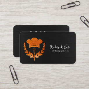 Simple Mixer Floral Cake Bakery  Business Card