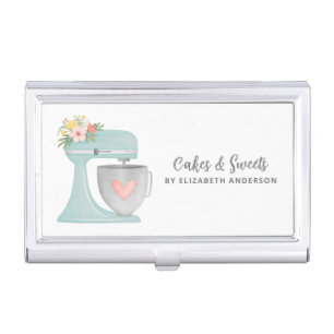 Simple Mixer Floral Cake Bakery Business Card Case