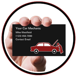 Simple Mobile Car Mechanic Business Cards