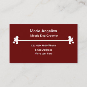 Simple Mobile Dog Grooming Business Cards