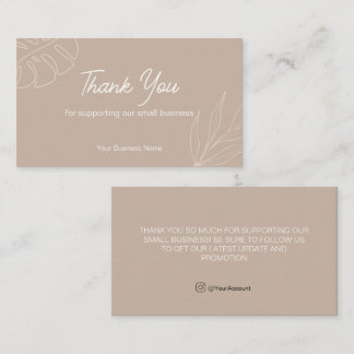 Simple Mocca Thank You for Purchase Card