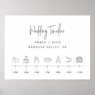 Simple Mod Wedding Timeline Order of Events Sign