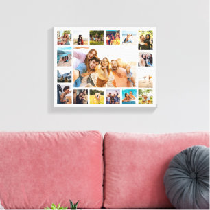 Simple Modern 17 Photo Collage Canvas Print