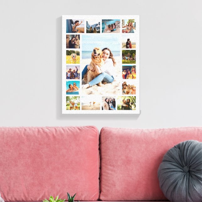 Simple Modern 17  Photo Collage Canvas Print (Insitu(LivingRoom))