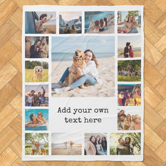 Simple Modern 17  Photo Collage Fleece Blanket (Creator Uploaded)