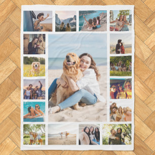 Simple Modern 17  Photo Collage Fleece Blanket