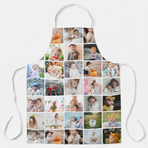 Simple Modern 29-Photo Collage Large Apron