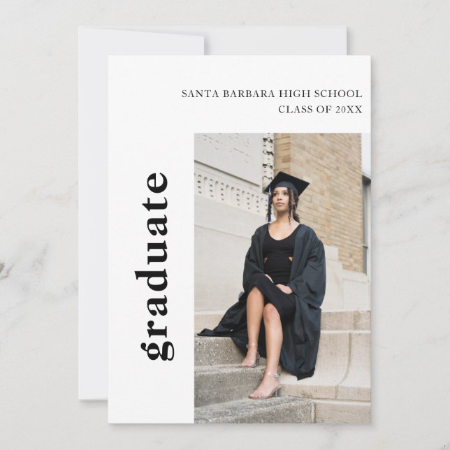 Simple Modern 2 Photo Graduation Announcement (Front)
