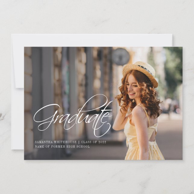 Simple Modern 2 Photo Graduation Announcement (Front)