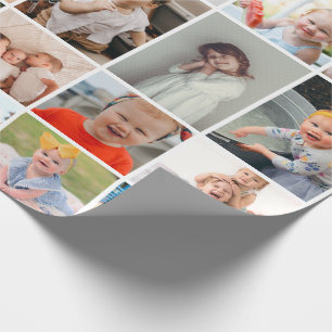 Simple Modern 30-Photo Collage Wrapping Paper