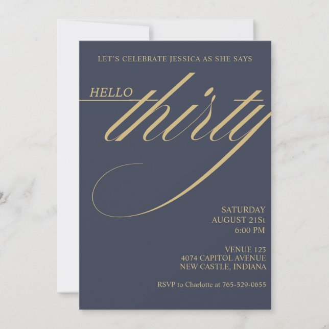 Simple Modern 30th Birthday Invitation (Front)