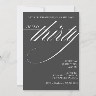 Simple Modern 30th Birthday Invitation