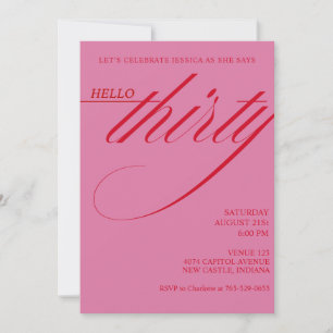 Simple Modern 30th Birthday Invitation