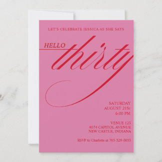 Simple Modern 30th Birthday Invitation