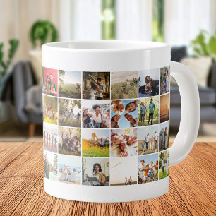 Simple Modern 48 Photo Collage Large Coffee Mug