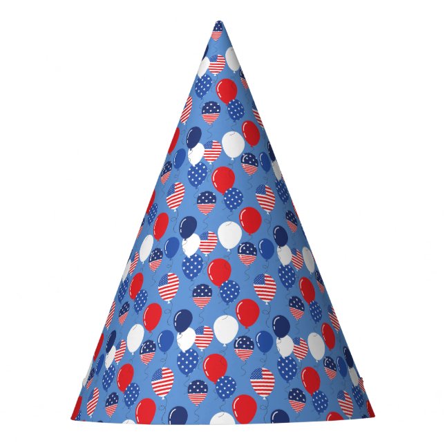 Simple Modern 4th july USA flag birthday party Party Hat (Front)