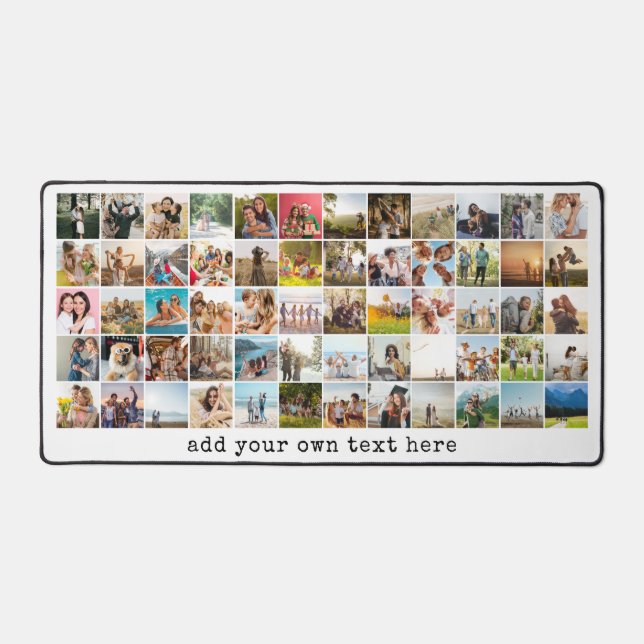 Simple Modern 60 Photo Collage Desk Mat (Front)