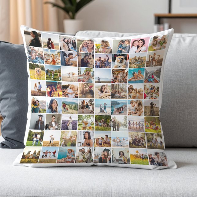 Simple Modern 64 Photo Collage Cushion (Creator Uploaded)