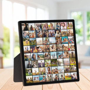 Simple Modern 64 Photo Collage Plaque