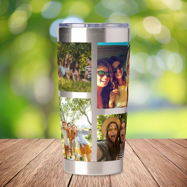 Simple Modern 8 Photo Collage Insulated Tumbler (Creator Uploaded)