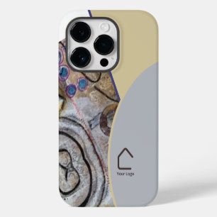 Simple Modern Abstract Accents QR Code or Logo iPhone 14 Pro Case