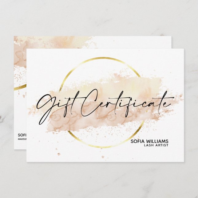 Simple Modern Abstract Certificate Gift Card (Front/Back)