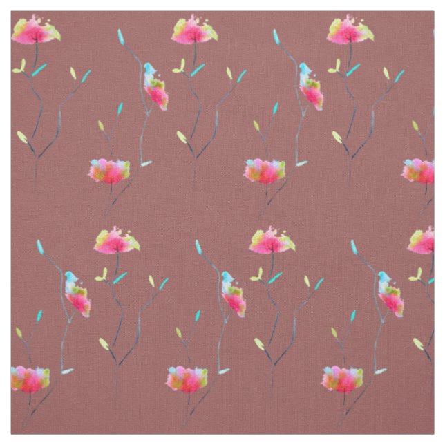 Simple modern abstract Japanese pink flower Fabric (Swatch)
