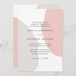Simple Modern Abstract Shapes Wedding Invitation