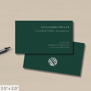 Simple Modern Accountant Tax Preparer Advisor Business Card