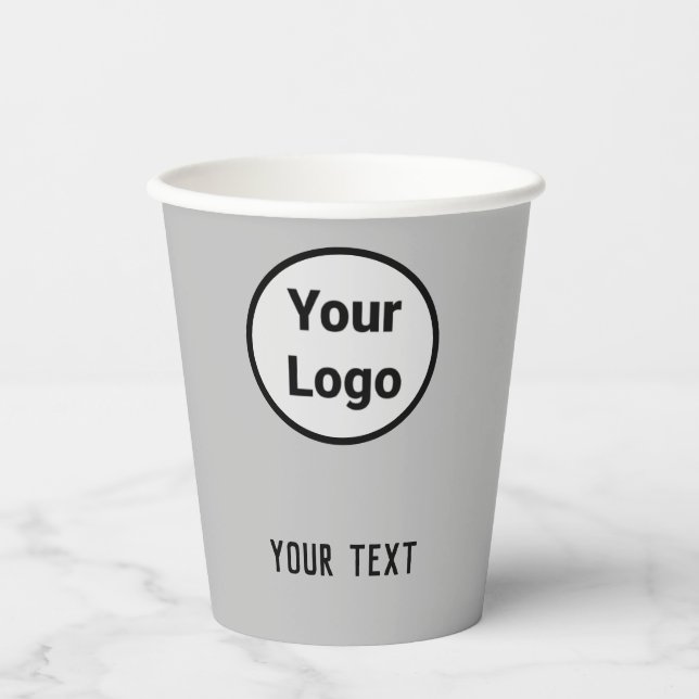 SIMPLE MODERN ADD YOUR LOGO  paper cups (Front)