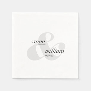 Simple Modern Ampersand Wedding Paper Napkin