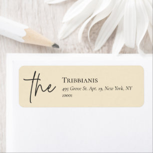 Simple Modern and Minimalist Beige Label